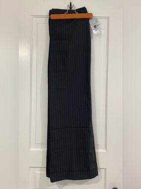 Nine West Black Pinstripe Cuffed Trousers